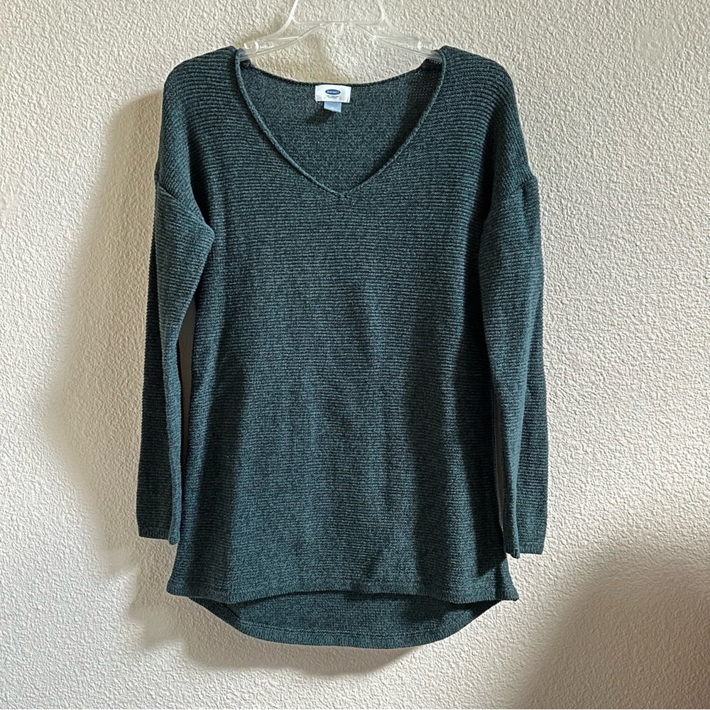 Old Navy Dark Knit Green Sweater Top Woman’s Size Medium